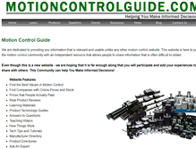 Tablet Screenshot of motioncontrolguide.com